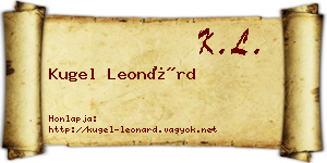 Kugel Leonárd névjegykártya