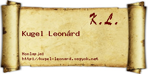 Kugel Leonárd névjegykártya