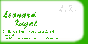 leonard kugel business card